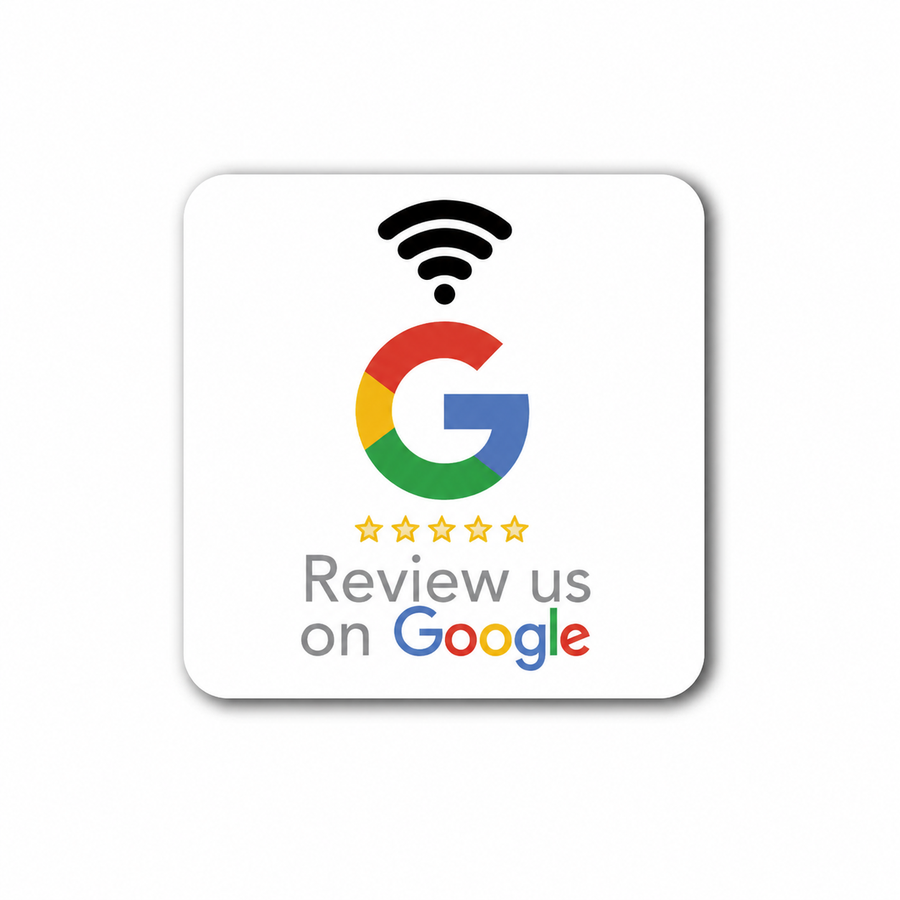 Naklejka NFC Rekomo na stół — review us on Google